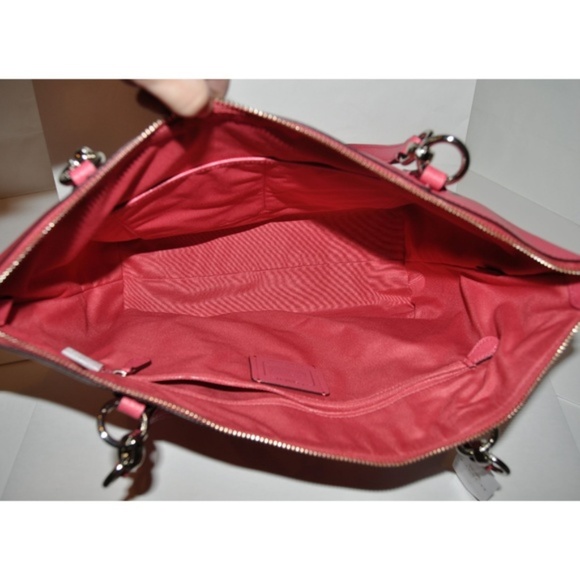 New COACH Pink Crossgrain Leather Ava Tote Bag NWT - Picture 5 of 8